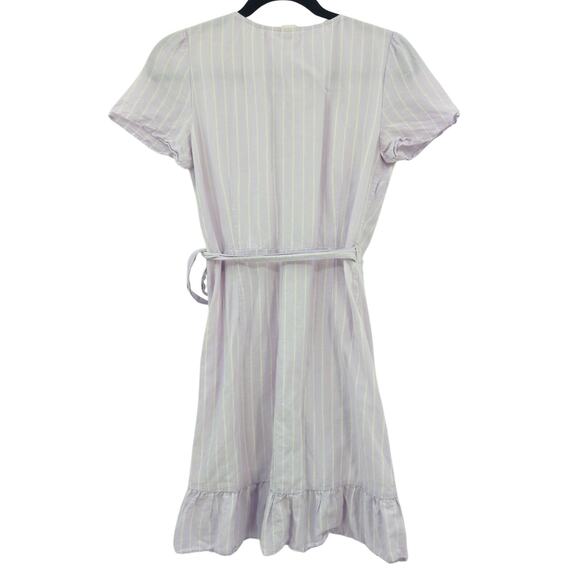 Gap Dress Womens XS Purple Ruffle Striped Linen Feminine Cottagecore Sundress - Picture 10 of 14